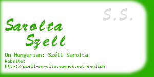 sarolta szell business card