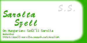 sarolta szell business card